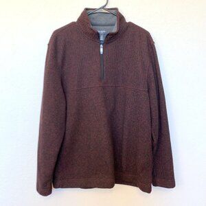 Van Huesen LG pullover sweater ¼ zip Dark Maroon color